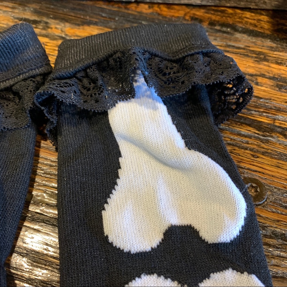 Skeleton Socks Bones Tibia Fibia Black Halloween Costume Cosplay - Picture 5 of 8